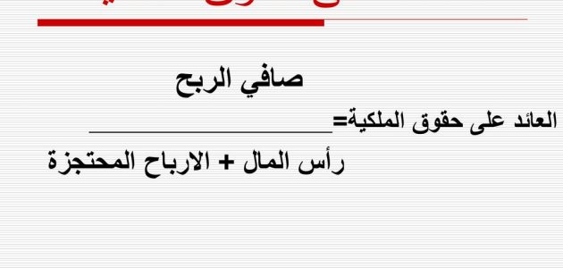 معدل العائد على حقوق الملكية العائد على حقوق الملكية